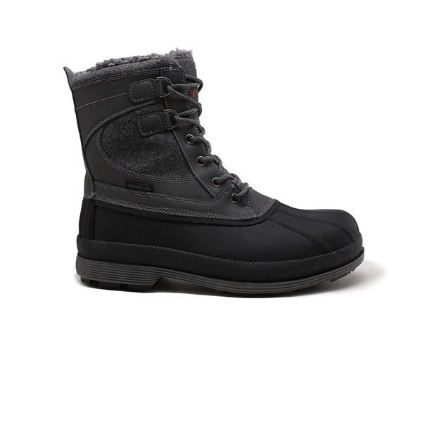 Men's Insulated Waterproof Snow Boots - GREY BLACK - 5